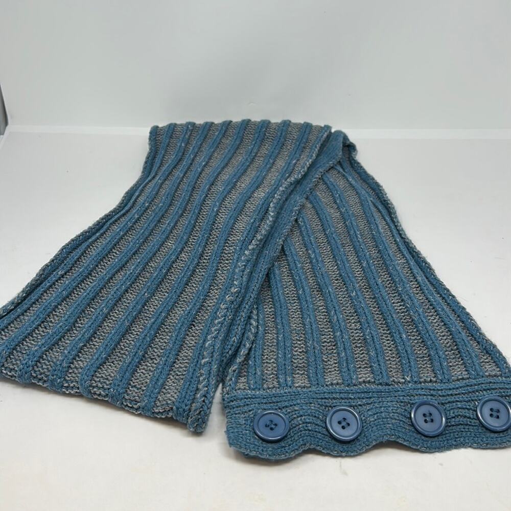 Women's Blue Knit Winter Infinity Scarf